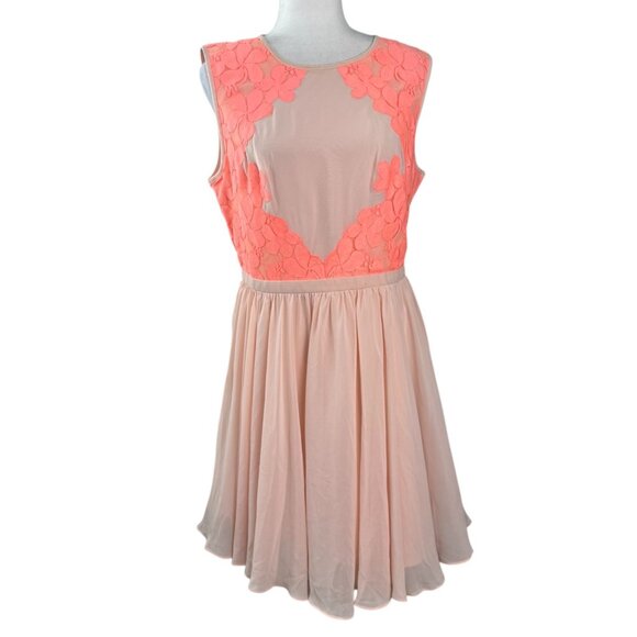 Ted Baker London Vember Lace Colorblock Mini Dress Cocktail Formal Womens Sz 10 - Picture 2 of 11